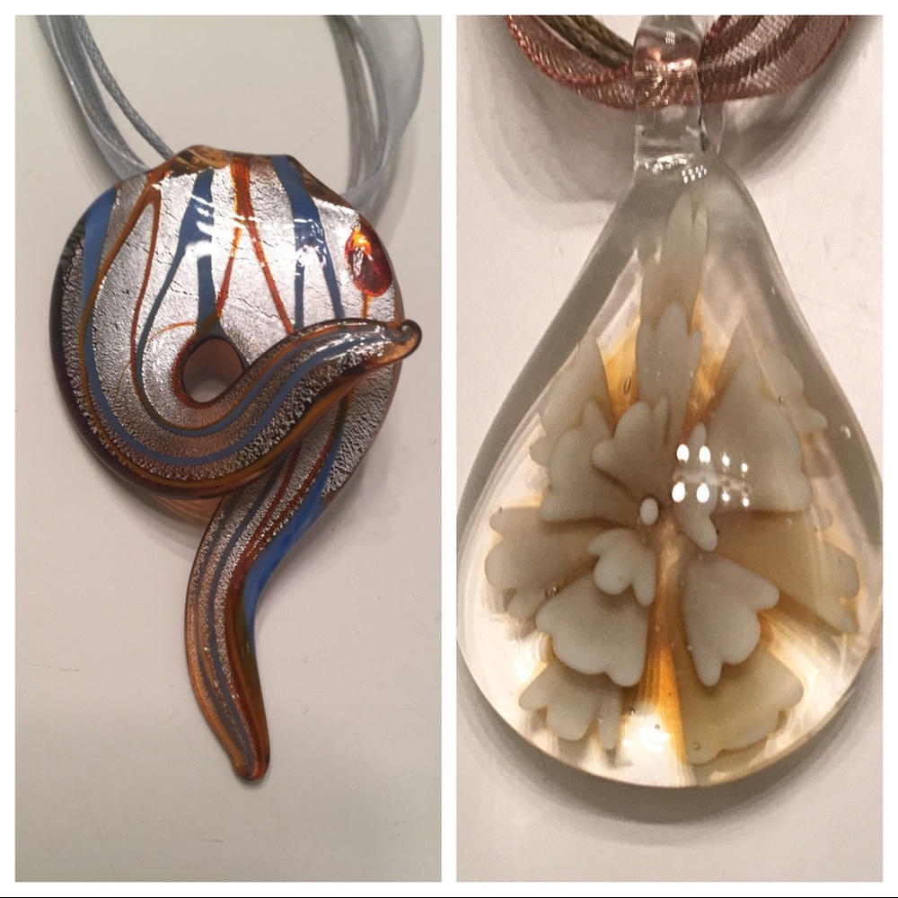 Glass blown necklaces!